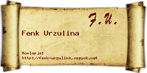 Fenk Urzulina névjegykártya